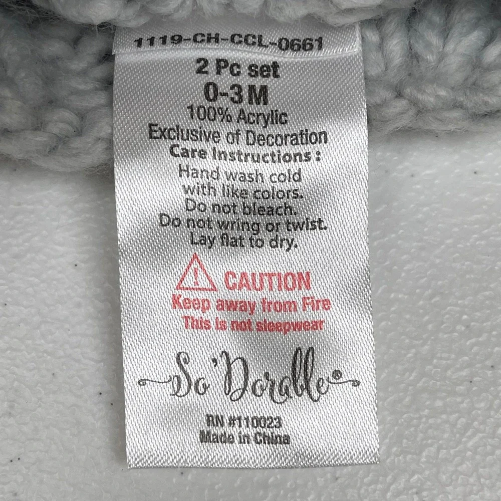 So Doralle Baby Knit Moon Star Stocking Cap Hat Unisex 0-3M Grey Celestial